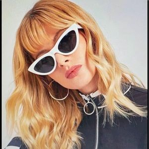 Cat Eye White Sunglasses NWT
